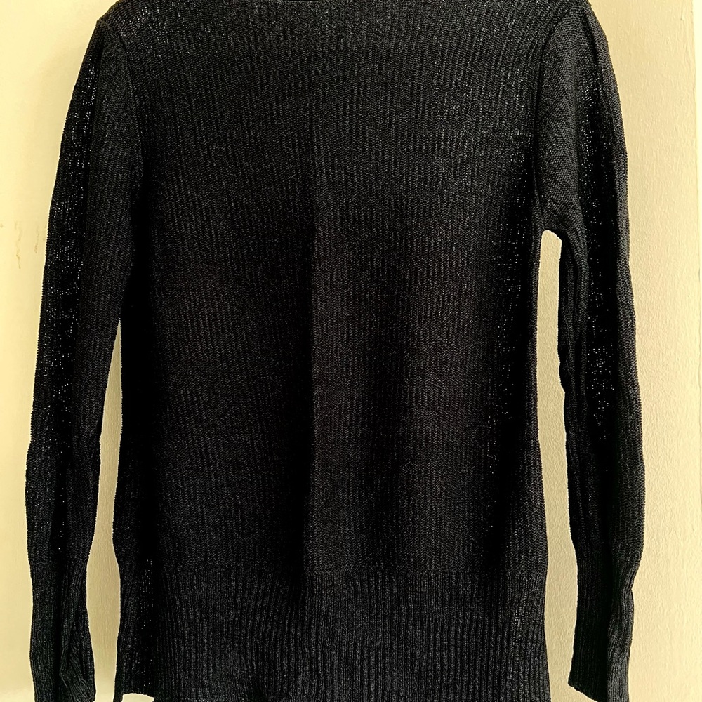 Elegant Black Mesh Sweater Top